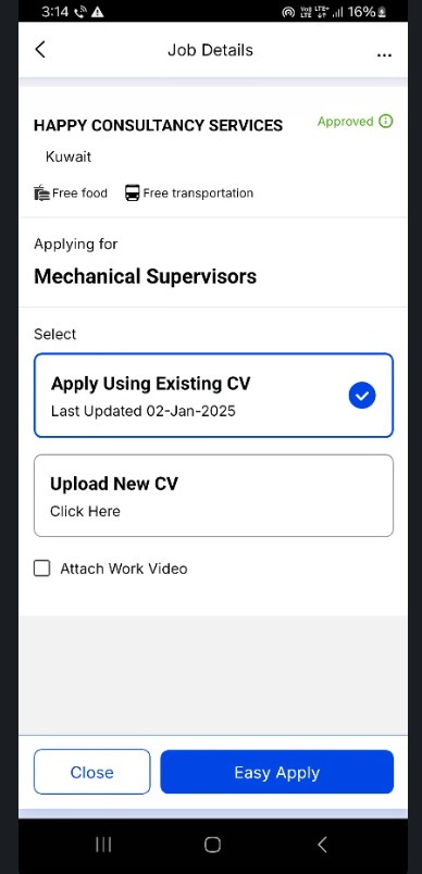 Job seeker using mobile app