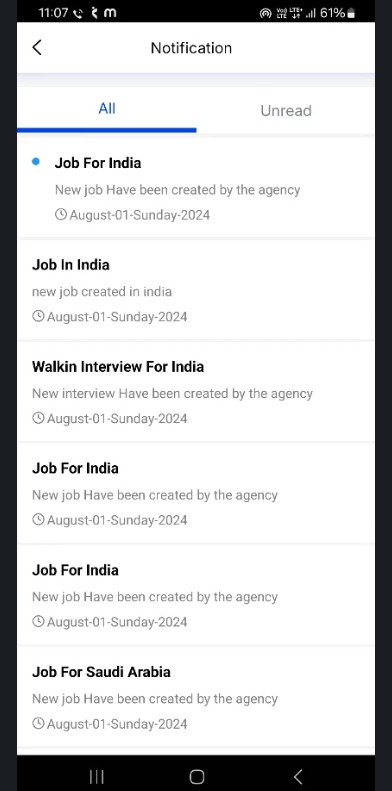 Job seeker using mobile app