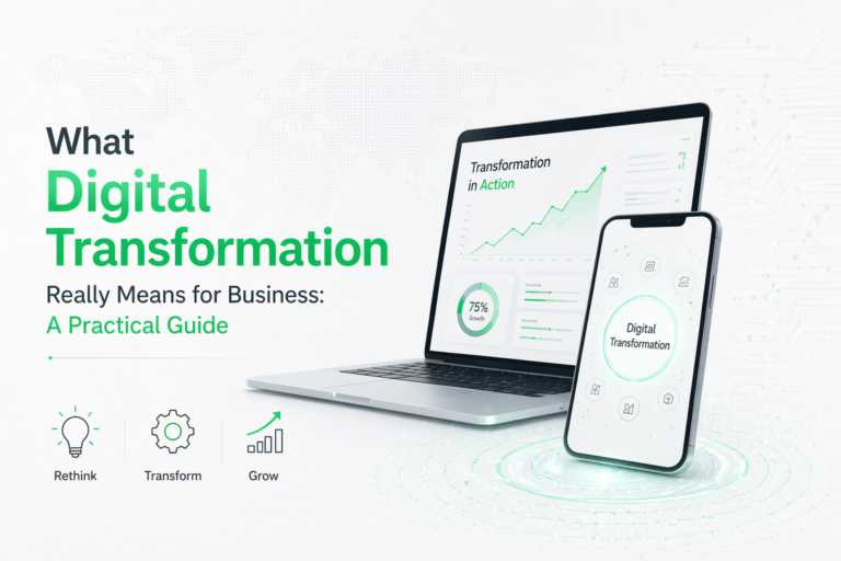 Understand what digital transformation really means for business. Learn how to modernize operations, improve efficiency, and scale with the right strategy.